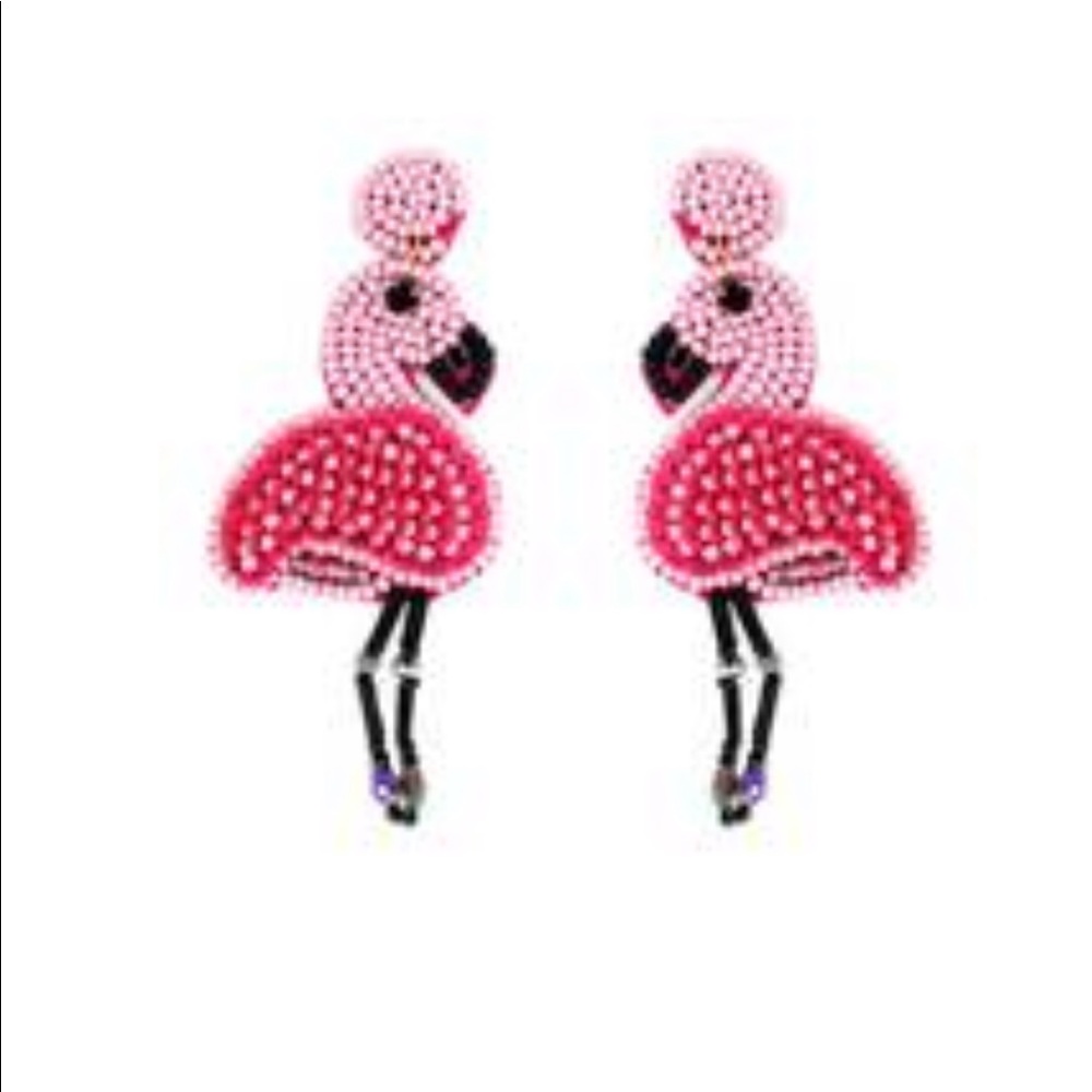 🌻BOGO NEW Flamingo Seed Bead and Sequin Earrings